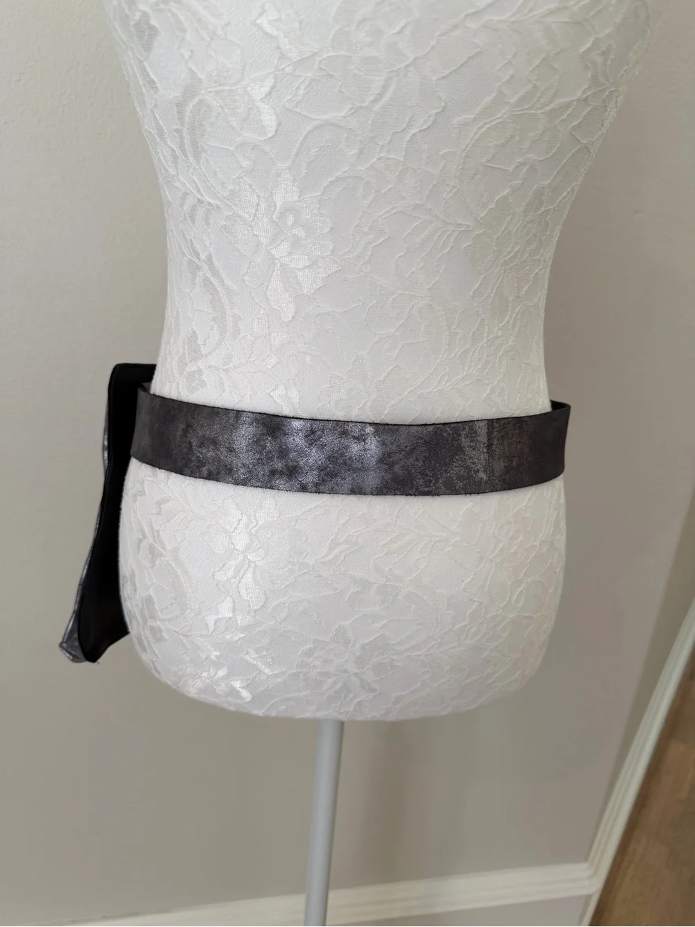 Annette Gortz Metallic Silver Leather Hip Belt Bag